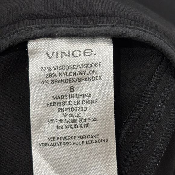 Vince Size 8 Black Ponte Knit Ankle Pants Stretch Career Packable - Picture 4 of 5